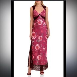 Avec Les Filles Bias Cut Lace Trim Slipdress